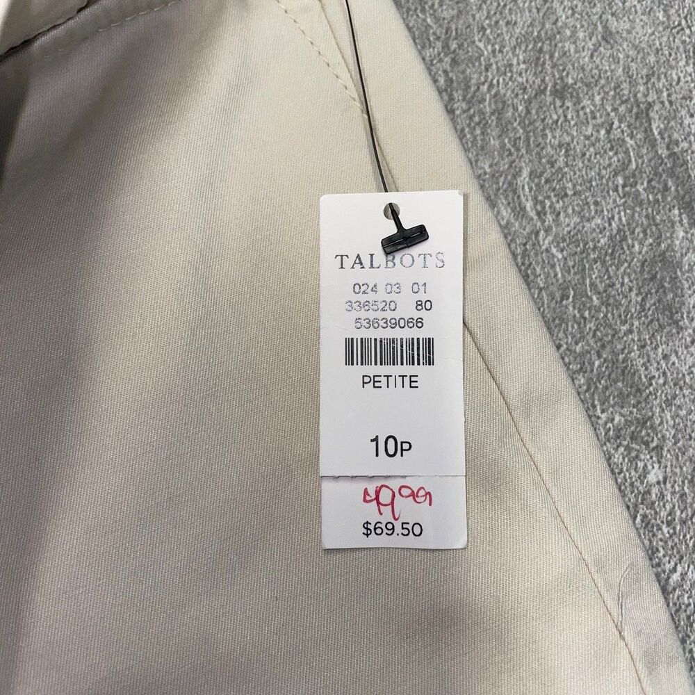 Talbots SZ 10P  Perfect Crop Tan/Beige 3 Button Detail, Stretch, Summer Vacation - Picture 6 of 7